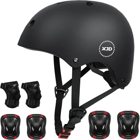 XJD Kids Bike Helmet & Protective Gear Set – Black