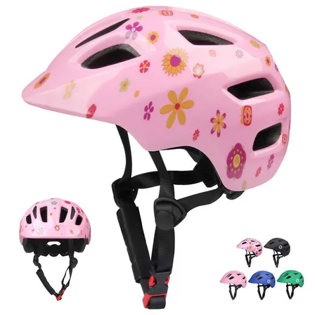 XJD Kids Bike Helmet Pink Flower