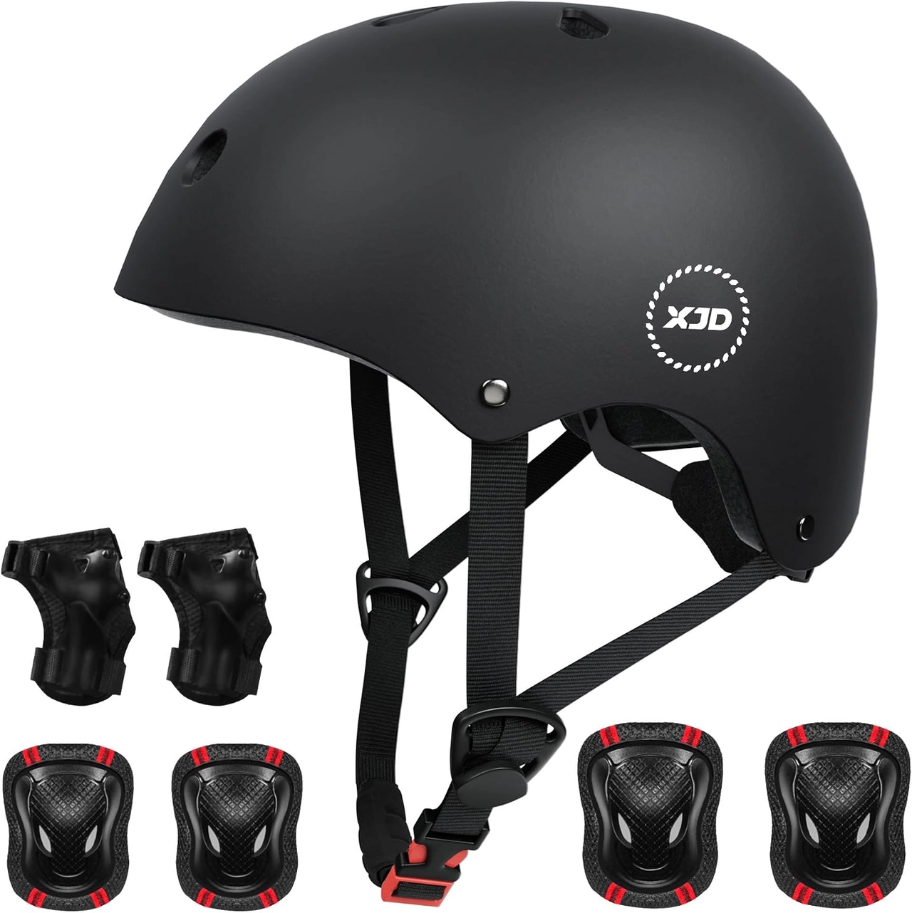 XJD Kids Bike Helmet & Protective Gear Set – Black