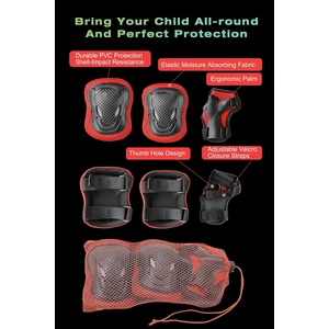 XJD Kids Bike Helmet & Protective Gear Set – Red, Medium
