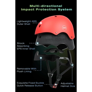 XJD Kids Bike Helmet & Protective Gear Set – Red, Medium