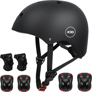 XJD Kids Bike Helmet & Protective Gear Set – Black