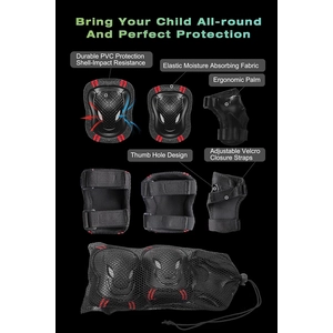 XJD Kids Bike Helmet & Protective Gear Set – Black