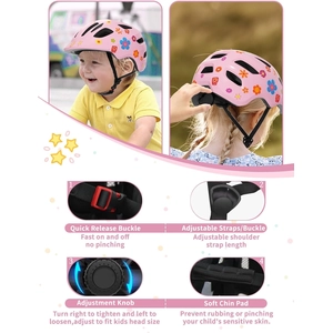XJD Adjustable Toddler Bike Helmet – Pink Flowers