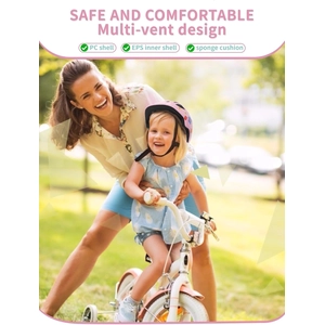 XJD Adjustable Toddler Bike Helmet – Pink Flowers