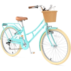XJD Beach Cruiser Bike with U-Brake – Green, 24-Inch