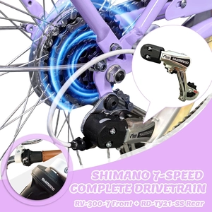 XJD Beach Cruiser Bike with U-Brake – Purple, 24-Inch