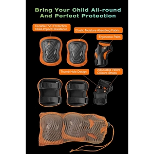 XJD Kids Bike Helmet & Protective Gear Set – Orange