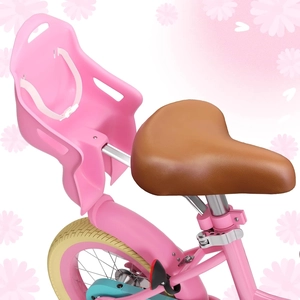 XJD Girls Bike with Basket & Doll Seat – Flower Pink