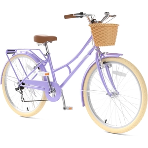 XJD Beach Cruiser Bike with V-Brake – Purple, 26-Inch