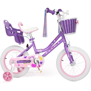 XJD Girls Bike with Basket & Doll Seat – Purple