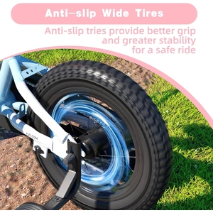 XJD Kids BMX Bike with Training Wheels – Pink Blue