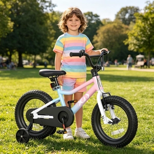XJD Kids BMX Bike with Training Wheels – Pink Blue