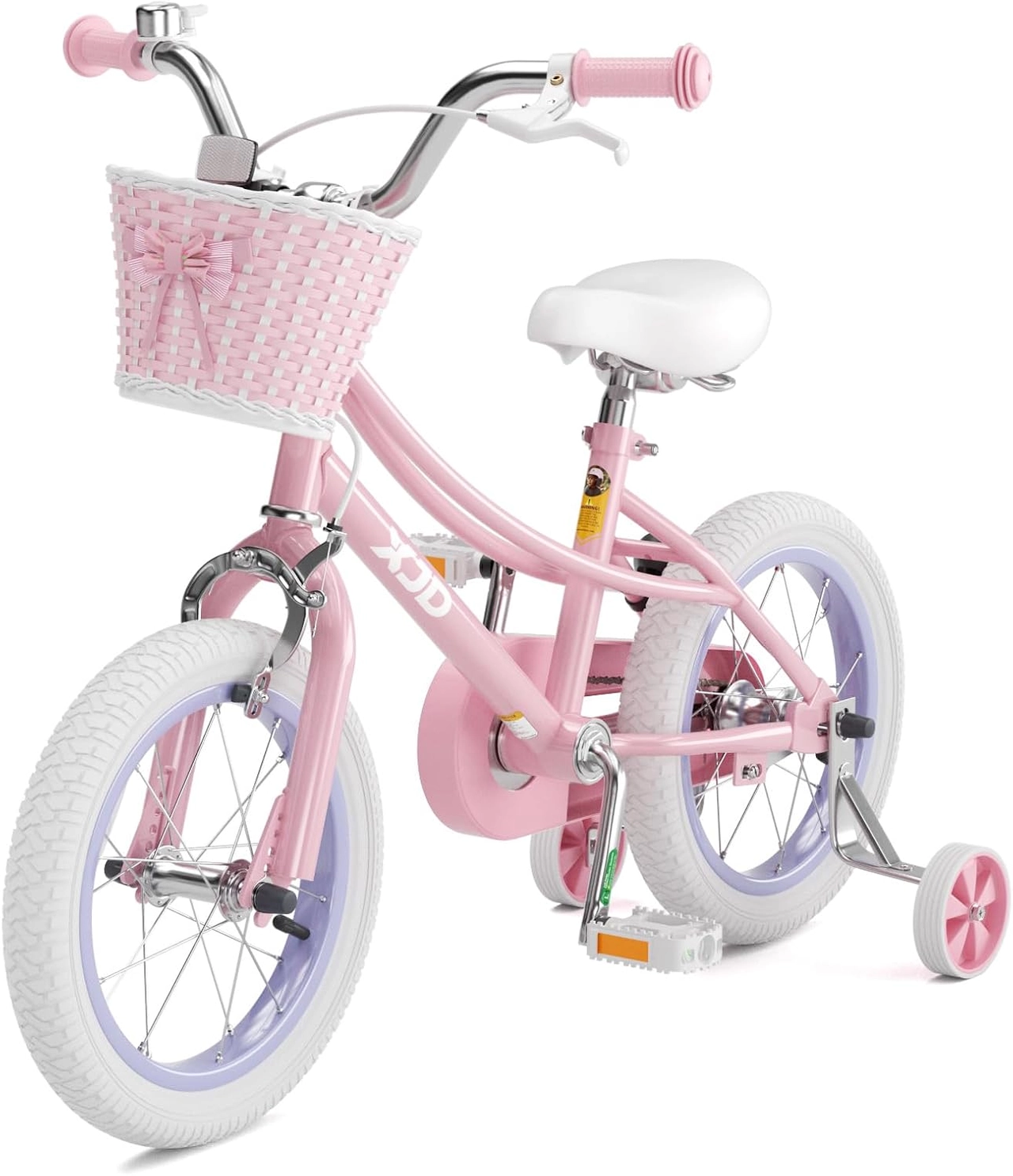 XJD 12 inch girls bike with training wheels and front basket Pink 12 inch kids bike with training wheels and basket for a 3 year old girl