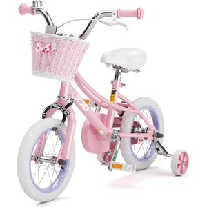 XJD Girls Bike with Training Wheels & Basket – Pink