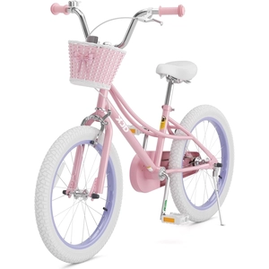 XJD Girls Bike with Training Wheels & Basket – Pink