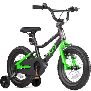 XJD Kids BMX Bike with Training Wheels – Black