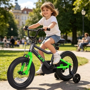 XJD Kids BMX Bike with Training Wheels – Black