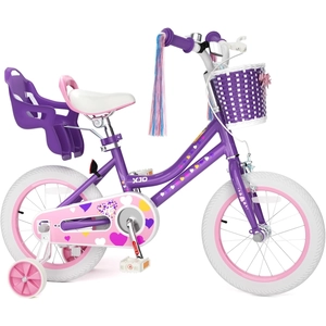 XJD Girls Bike with Basket & Doll Seat – Purple
