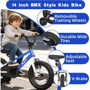 XJD Kids BMX Bike with Training Wheels – Blue
