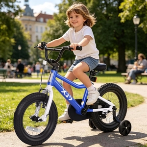 XJD Kids BMX Bike with Training Wheels – Blue