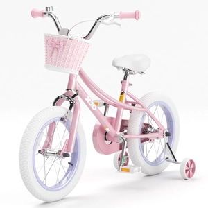 XJD Girls Bike with Training Wheels & Basket – Pink