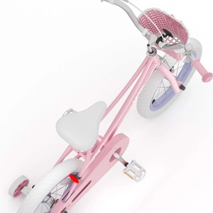 XJD Girls Bike with Training Wheels & Basket – Pink