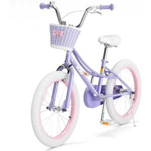 XJD Girls Bike with Training Wheels & Basket – Purple