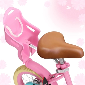 XJD Girls Bike with Basket & Doll Seat – Flower Pink