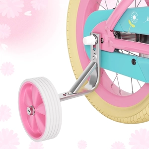 XJD Girls Bike with Basket & Doll Seat – Flower Pink