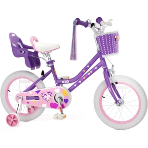 XJD Girls Bike with Basket & Doll Seat – Purple