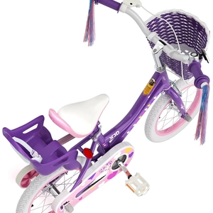 XJD Girls Bike with Basket & Doll Seat – Purple