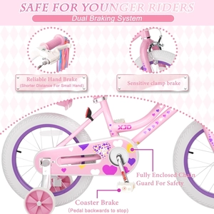 XJD Girls Bike with Basket & Doll Seat – Pink