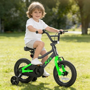 XJD Kids BMX Bike with Training Wheels – Black