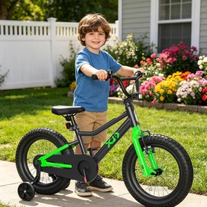XJD Kids BMX Bike with Training Wheels – Black