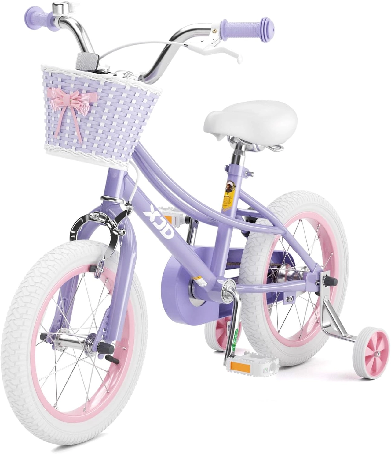 XJD Girls Bike with Training Wheels & Basket – Purple XJD Girls Bike with Training Wheels & Basket – Purple