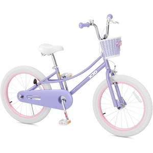 XJD Girls Bike with Training Wheels & Basket – Purple