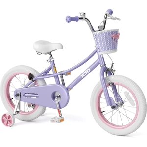 XJD Girls Bike with Training Wheels & Basket – Purple