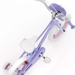 XJD Girls Bike with Training Wheels & Basket – Purple