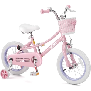 XJD Girls Bike with Training Wheels & Basket – Pink