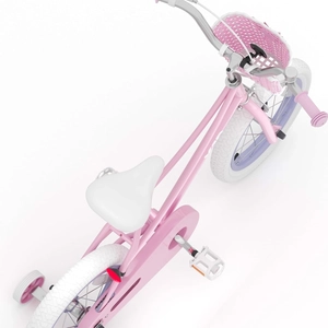 XJD Girls Bike with Training Wheels & Basket – Pink