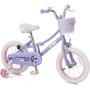 XJD Girls Bike with Training Wheels & Basket – Purple