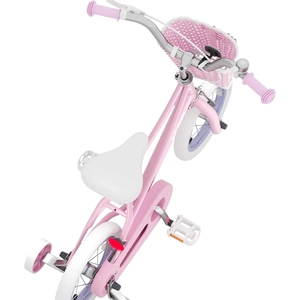 XJD Girls Bike with Training Wheels & Basket – Pink