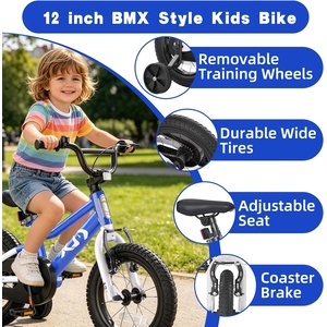 XJD Kids BMX Bike with Training Wheels – Blue