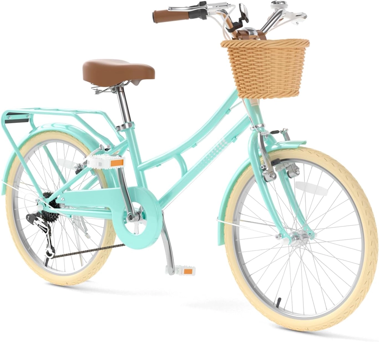 XJD Rear Rack Cruiser in Mint Green Mint green beach cruiser bike with rear rack for girls