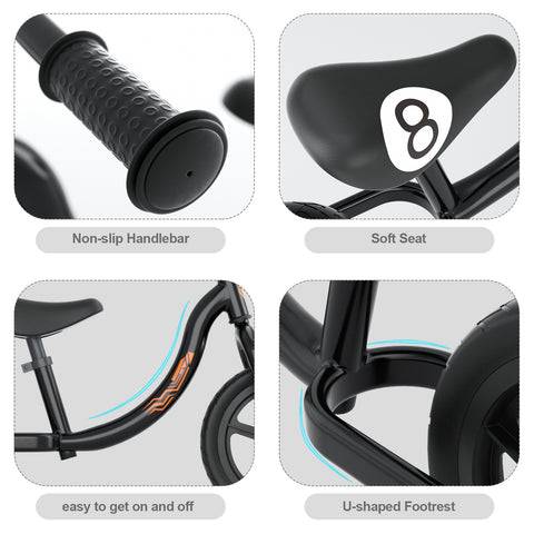 XJD Black Geometry Kids Balance Bike