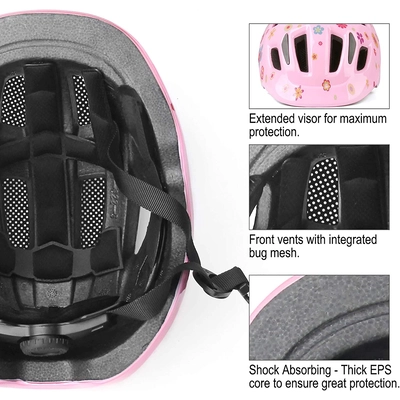 XJD  Kids Bike Helmet Pink Flower