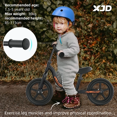 XJD Black Geometry Kids Balance Bike