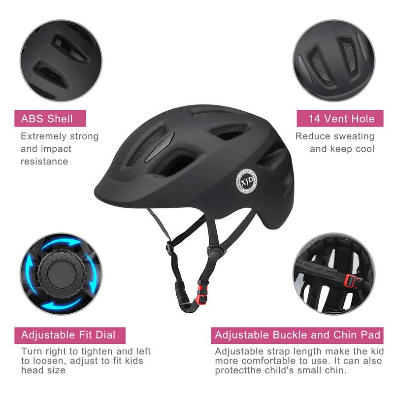 XJD Kids Bike Helmet Black