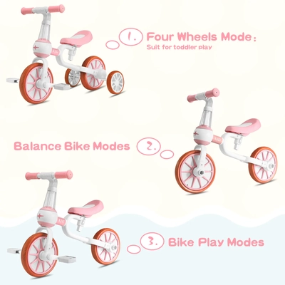 XJD 3 in 1 Toddler Tricycle Bike Pink